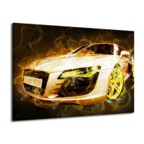 Glas schilderij Audi | Geel, Wit, Groen | 70x50cm 1Luik