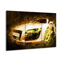 Canvas schilderij Audi | Geel, Wit, Groen | 90x60cm 3Luik