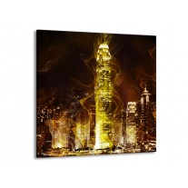 Glas schilderij Modern | Geel, Wit, Groen | 70x70cm 1Luik