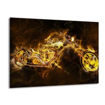 Glas schilderij Motor | Geel, Wit, Groen | 100x70cm 1Luik