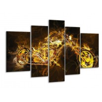 Glas schilderij Motor | Geel, Wit, Groen | 170x100cm 5Luik