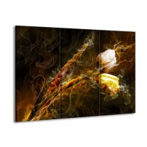 Glas schilderij Tulp | Geel, Wit, Groen | 90x60cm 3Luik