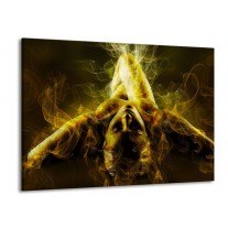 Glas schilderij Lichaam | Geel, Wit, Groen | 100x70cm 1Luik