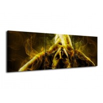 Glas schilderij Lichaam | Geel, Wit, Groen | 120x40cm 3Luik