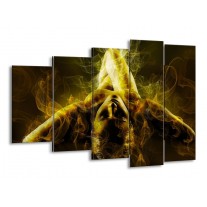 Glas schilderij Lichaam | Geel, Wit, Groen | 150x100cm 5Luik