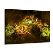 Glas schilderij Motor | Geel, Wit, Groen | 100x70cm 1Luik