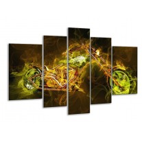 Glas schilderij Motor | Geel, Wit, Groen | 170x100cm 5Luik