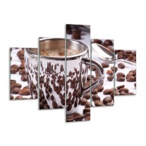 Glas schilderij Koffie | Bruin, Wit | 100x70cm 5Luik