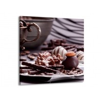 Canvas schilderij Koffie | Bruin, Wit | 70x70cm 1Luik