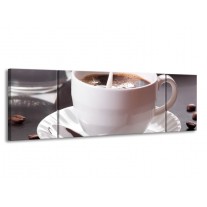 Glas schilderij Koffie | Wit, Bruin | 170x50cm 3Luik
