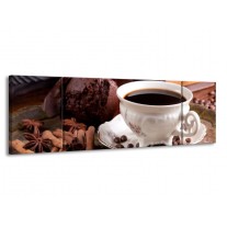 Glas schilderij Koffie | Wit, Bruin | 170x50cm 3Luik