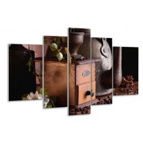 Glas schilderij Koffie | Wit, Bruin | 170x100cm 5Luik