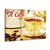 Canvas schilderij Koffie | Bruin, Geel | 90x60cm 3Luik
