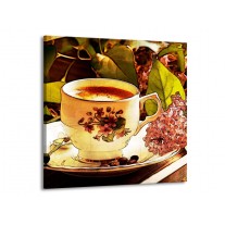 Canvas schilderij Keuken | Bruin, Geel | 50x50cm 1Luik