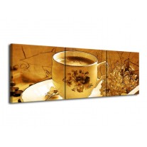 Glas schilderij Keuken | Bruin, Geel | 120x40cm 3Luik