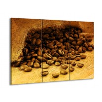 Glas schilderij Keuken | Bruin, Geel | 90x60cm 3Luik