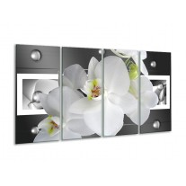 Glas schilderij Orchidee | Grijs, Wit | 160x80cm 4Luik