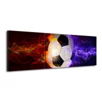 Glas schilderij Spel | Blauw, Rood, Oranje | 150x50cm 3Luik