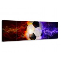 Glas schilderij Spel | Blauw, Rood, Oranje | 170x50cm 3Luik