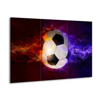 Glas schilderij Spel | Blauw, Rood, Oranje | 90x60cm 3Luik