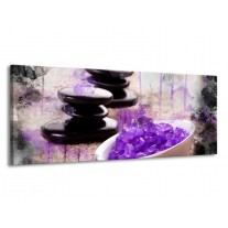 Glas schilderij Spa | Paars, Wit, Bruin | 145x58cm 1Luik