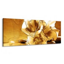 Canvas schilderij Bloem | Bruin | 145x58cm 1Luik