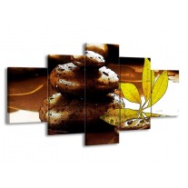 Canvas schilderij Spa | Bruin, Groen | 150x80cm 5Luik
