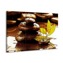 Canvas schilderij Spa | Bruin, Groen | 90x60cm 3Luik