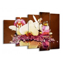 Glas schilderij Orchidee | Paars, Wit, Bruin | 150x100cm 5Luik