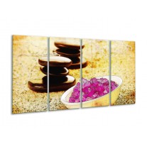 Glas schilderij Spa | Roze, Geel, Bruin | 160x80cm 4Luik