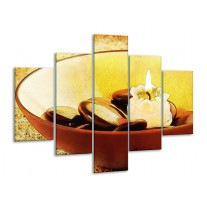 Glas schilderij Spa | Bruin, Geel, Zwart | 100x70cm 5Luik