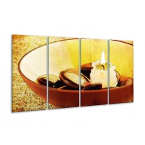 Glas schilderij Spa | Bruin, Geel, Zwart | 160x80cm 4Luik