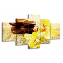 Glas schilderij Spa | Geel, Bruin, Wit | 150x80cm 5Luik