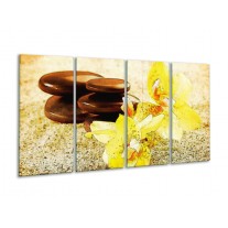 Glas schilderij Spa | Geel, Bruin, Wit | 160x80cm 4Luik