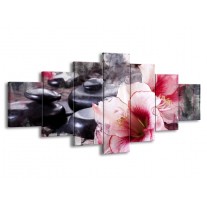 Glas schilderij Bloem | Rood, Grijs, Wit | 210x100cm 7Luik