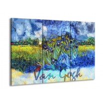 Glas schilderij Klassiek | Blauw, Geel, Zwart | 90x60cm 3Luik