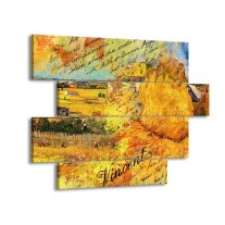 Glas schilderij Klassiek | Geel, Bruin | 115x85cm 4Luik