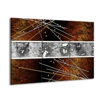 Glas schilderij Modern | Bruin, Grijs, Geel | 90x60cm 3Luik