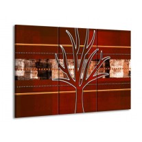 Glas schilderij Modern | Bruin, Grijs, Geel | 90x60cm 3Luik