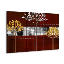 Glas schilderij Modern | Bruin, Grijs, Geel | 90x60cm 3Luik