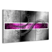 Canvas schilderij Modern | Grijs, Paars, Wit | 165x100cm 3Luik