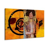 Glas schilderij Modern | Geel, Bruin, Zwart | 90x60cm 3Luik