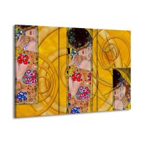 Glas schilderij Modern | Geel, Roze, Rood | 90x60cm 3Luik