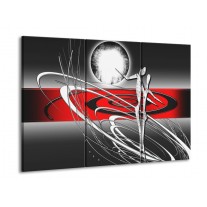 Glas schilderij Modern | Rood, Grijs, Wit | 90x60cm 3Luik