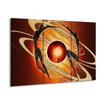 Glas schilderij Modern | Bruin, Oranje, Zwart | 90x60cm 3Luik