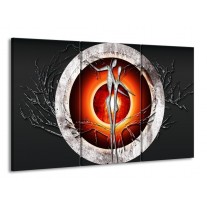 Canvas schilderij Modern | Grijs, Oranje, Rood | 165x100cm 3Luik