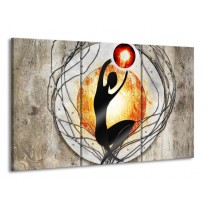 Canvas schilderij Modern | Oranje, Grijs, Zwart | 165x100cm 3Luik