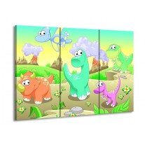 Glas schilderij Sprookje | Groen, Oranje, Paars | 90x60cm 3Luik