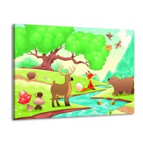 Glas schilderij Sprookje | Groen, Oranje, Paars | 100x70cm 1Luik