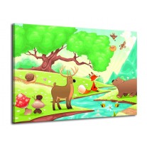 Glas schilderij Sprookje | Groen, Oranje, Paars | 70x50cm 1Luik